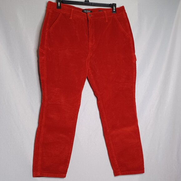 Judy Blue Corduroy Pants Womens 32 Deep Red Slim Fit Carpenter Utility Gorpcore - Picture 1 of 12